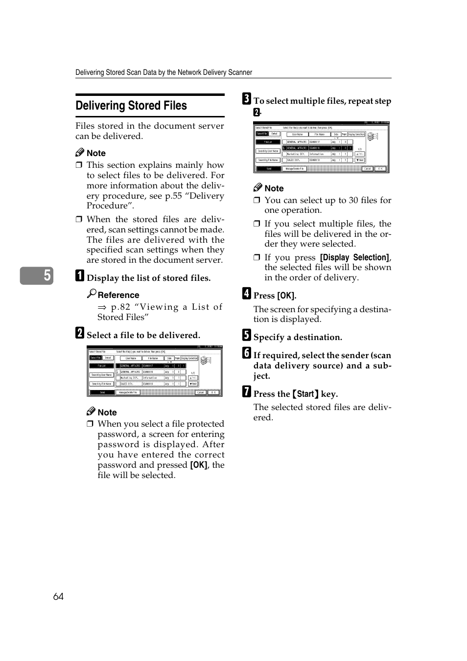 Delivering stored files | Savin 1232 User Manual | Page 68 / 108