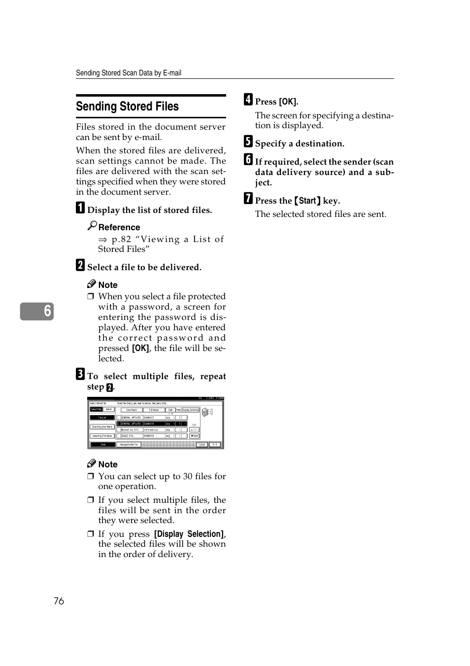 Sending stored files | Savin 1232 User Manual | Page 80 / 108