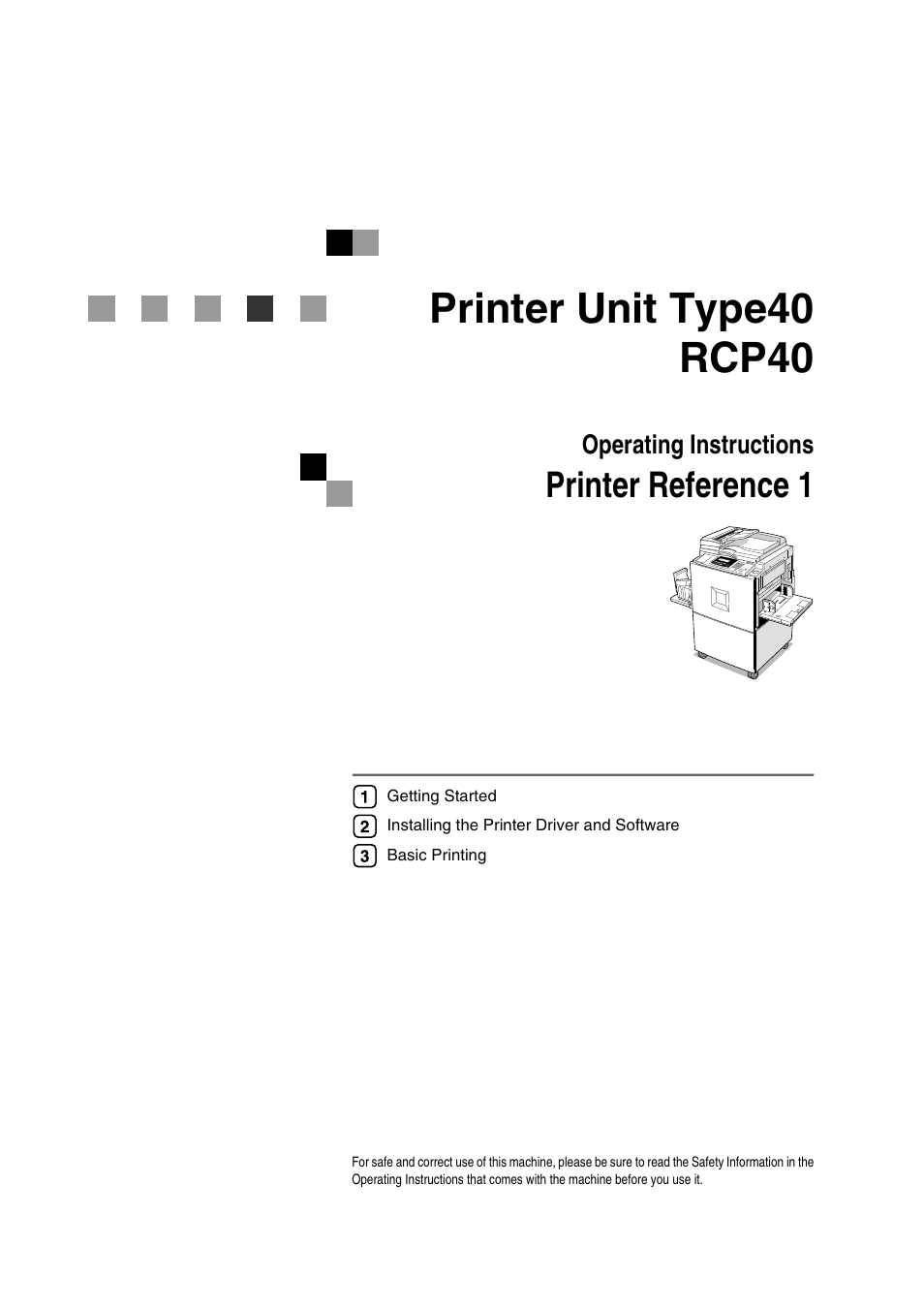 Savin RCP40 User Manual | 46 pages