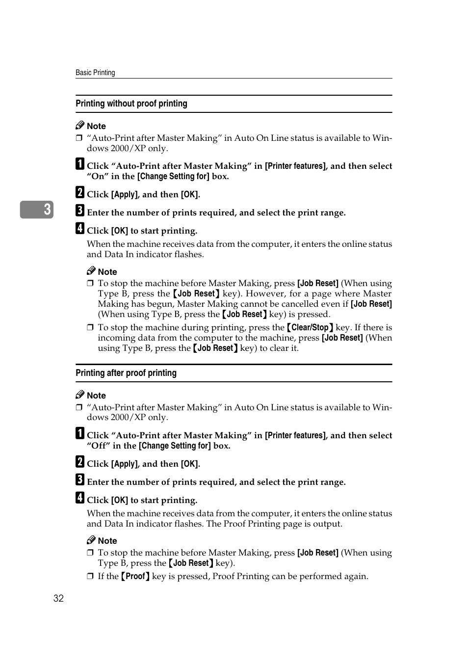 Printing without proof printing, Printing after proof printing | Savin RCP40 User Manual | Page 38 / 46