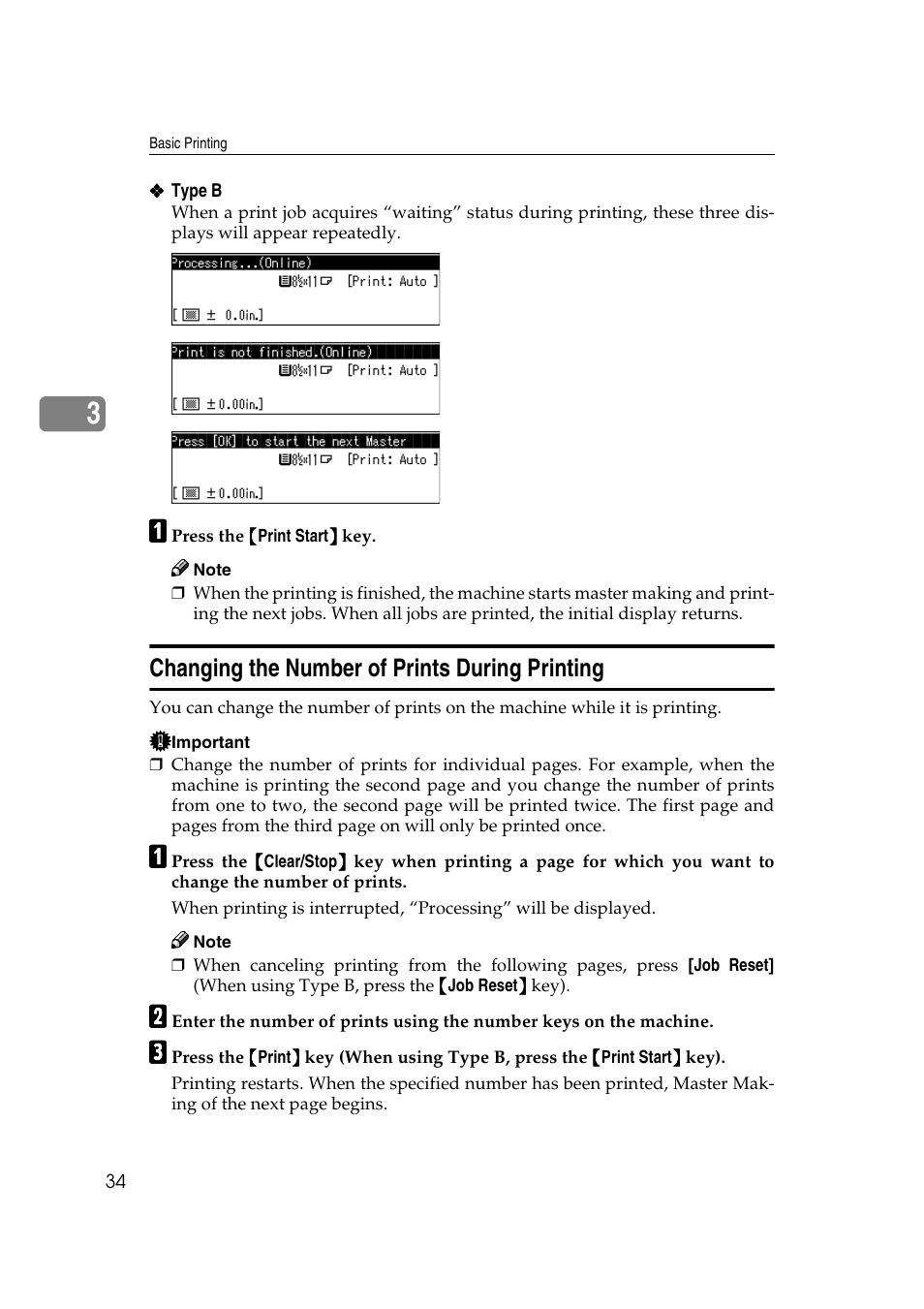 Changing the number of prints during printing | Savin RCP40 User Manual | Page 40 / 46