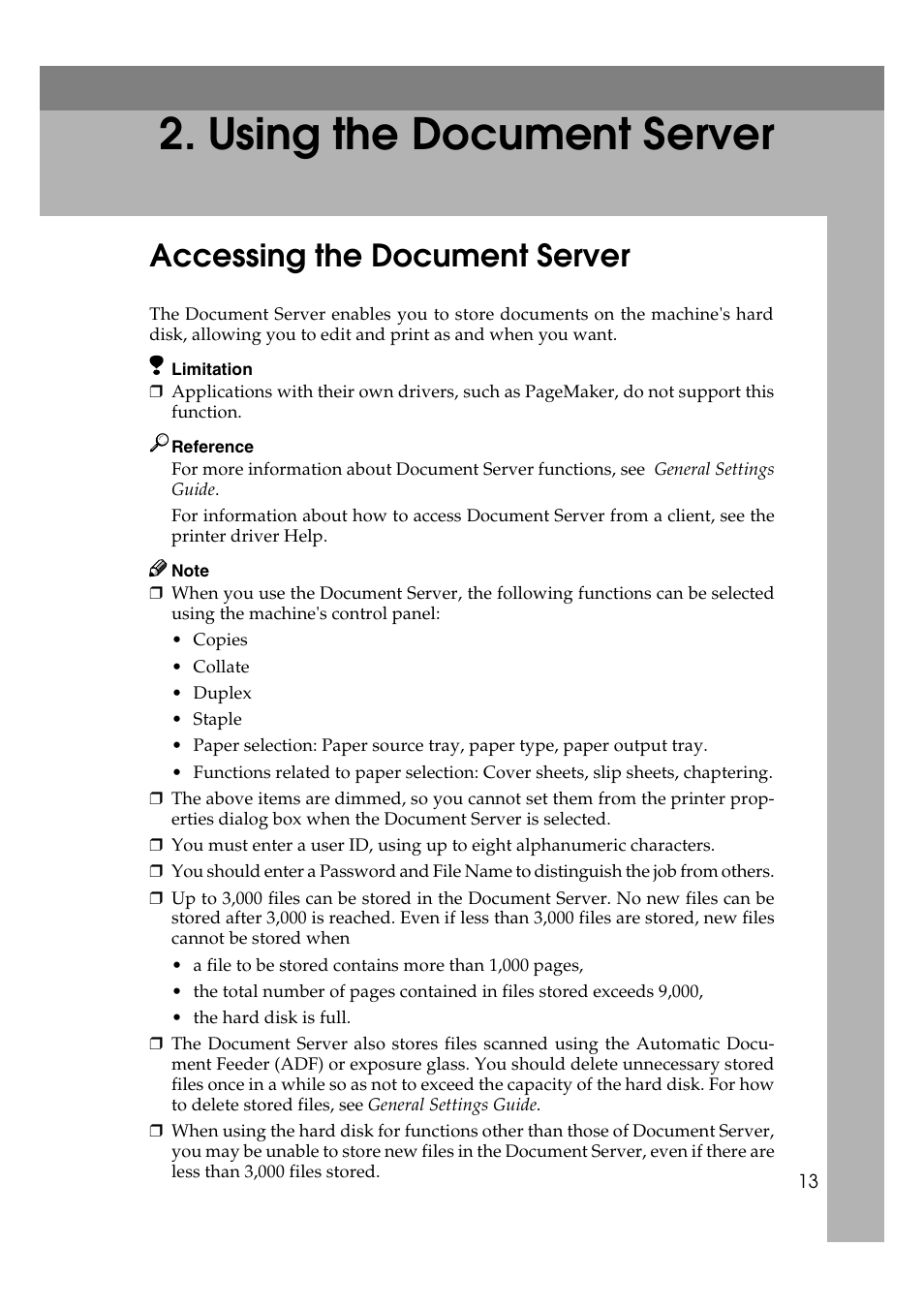 Using the document server, Accessing the document server | Savin 2027 User Manual | Page 17 / 78