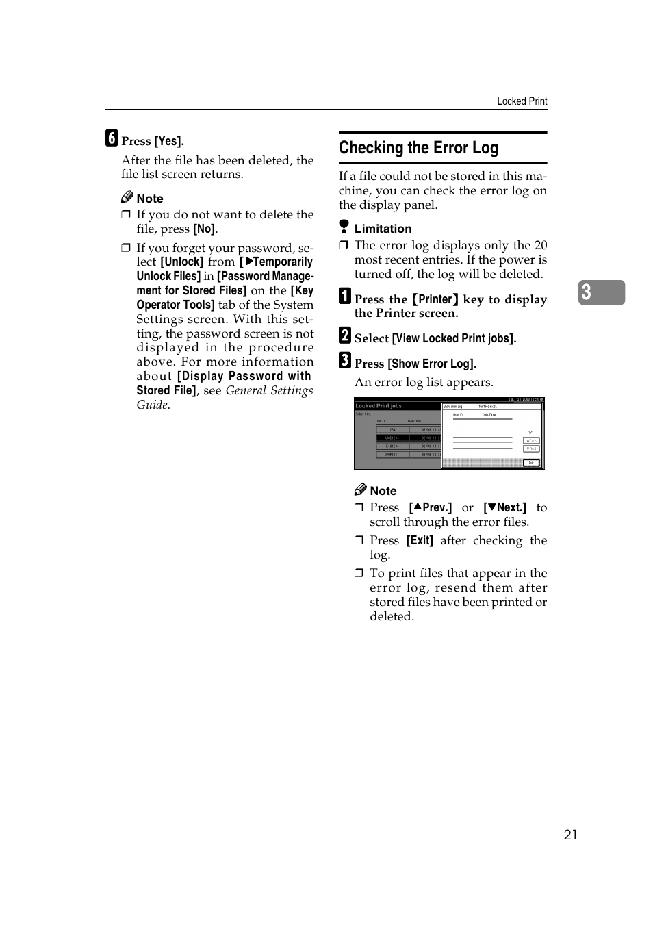Checking the error log | Savin 2027 User Manual | Page 25 / 78
