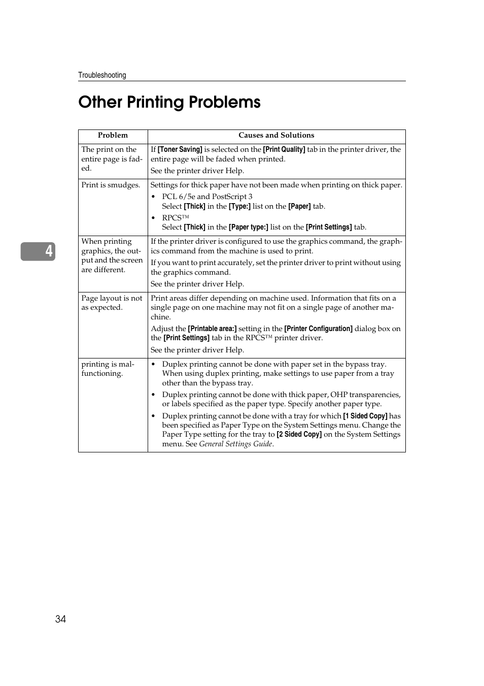 Other printing problems, 4other printing problems | Savin 2027 User Manual | Page 38 / 78