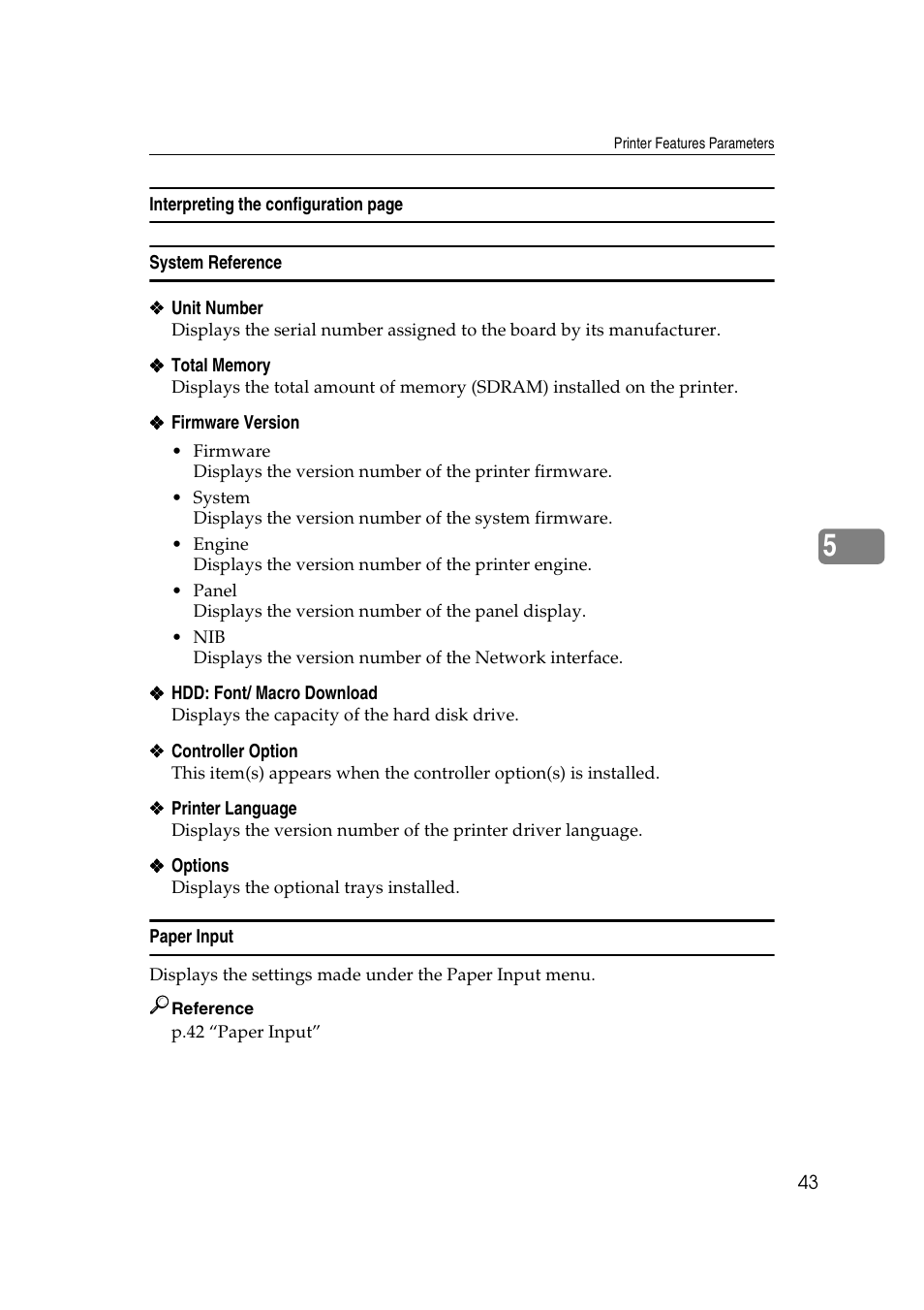 System reference, Paper input | Savin 2027 User Manual | Page 47 / 78