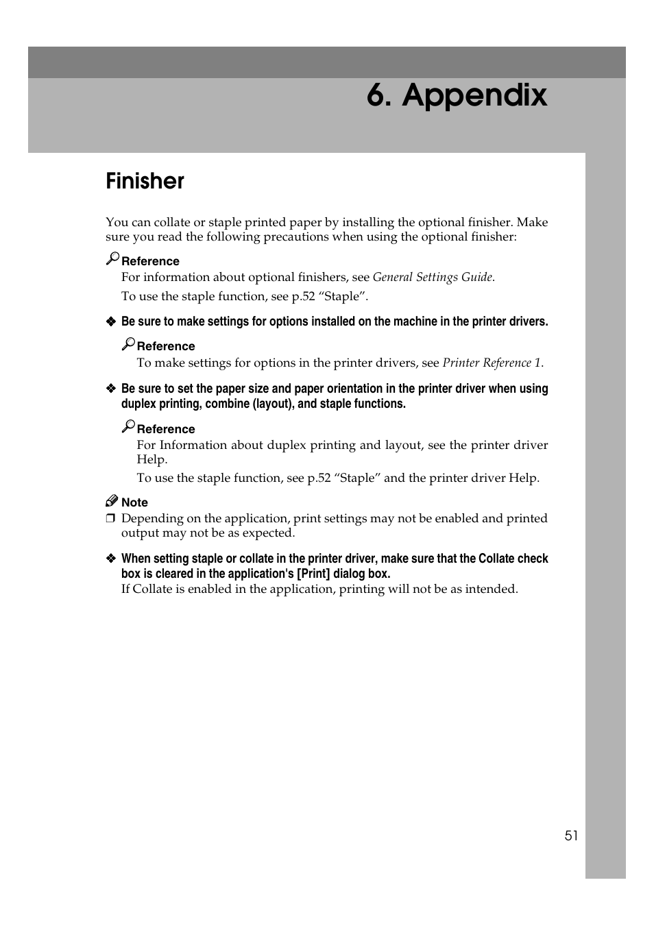 appendix, Finisher, Appendix | Savin 2027 User Manual | Page 55 / 78