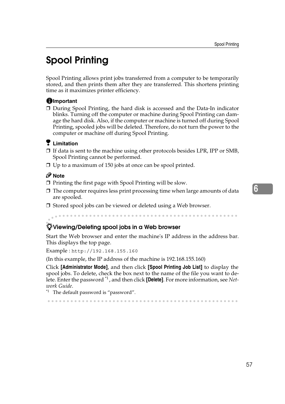 Spool printing, 6spool printing | Savin 2027 User Manual | Page 61 / 78