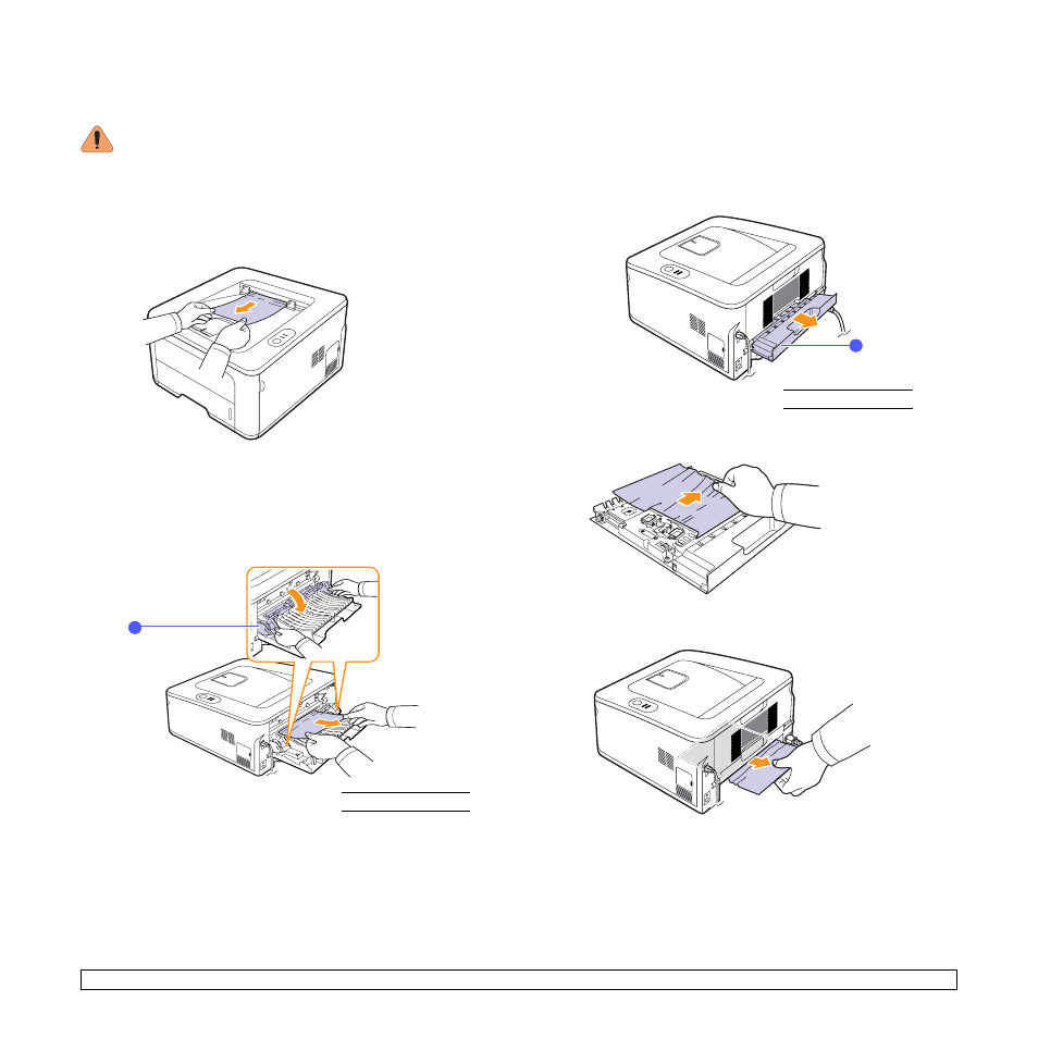 In the paper exit area, In the duplex unit area, In the paper exit area in the duplex unit area | Savin SP 3300 Series User Manual | Page 34 / 101
