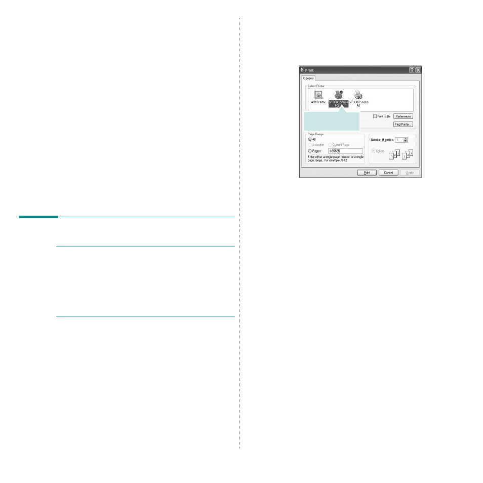 Basic printing, Printing a document | Savin SP 3300 Series User Manual | Page 57 / 101