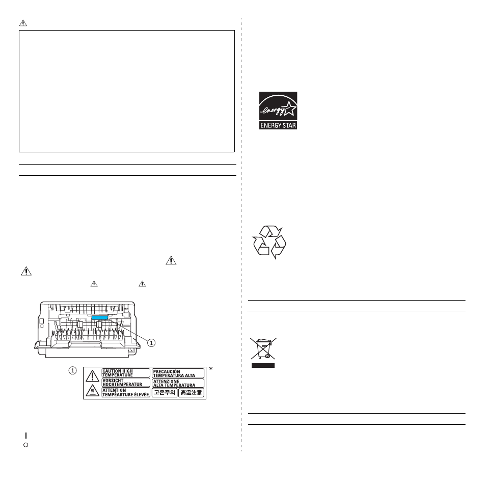 Power supply, Power saver, Energy star | Program, Recycling | Savin SP 3300 Series User Manual | Page 6 / 101