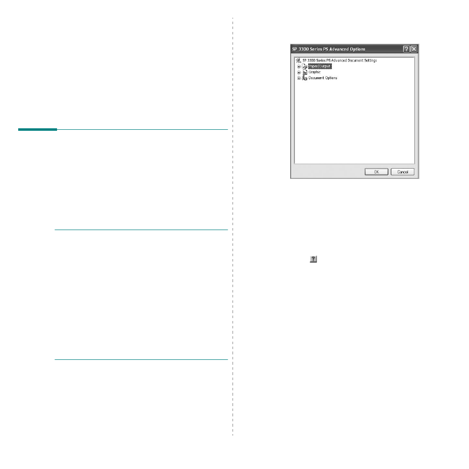 Using windows postscript driver, Printer settings, Advanced | Using help | Savin SP 3300 Series User Manual | Page 68 / 101