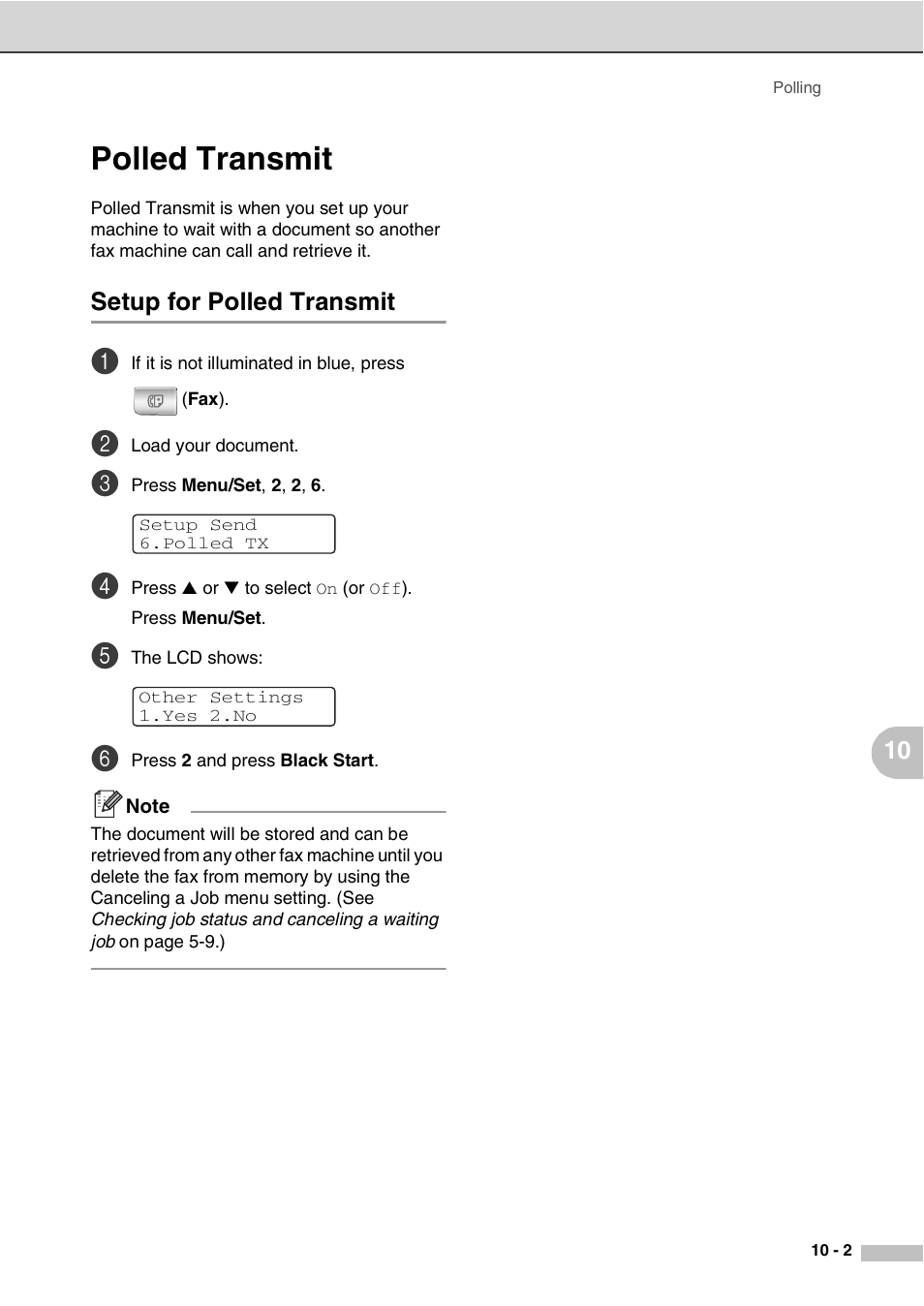 Polled transmit, Setup for polled transmit, Polled transmit -2 | Setup for polled transmit -2 | Savin SPC210SF User Manual | Page 80 / 176