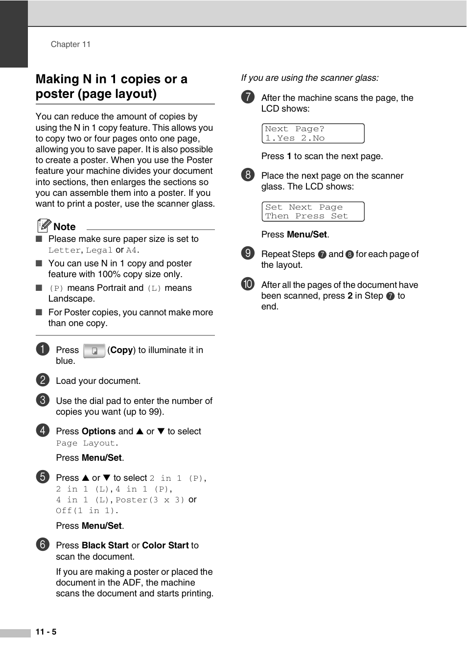 Making n in 1 copies or a poster (page layout) | Savin SPC210SF User Manual | Page 86 / 176