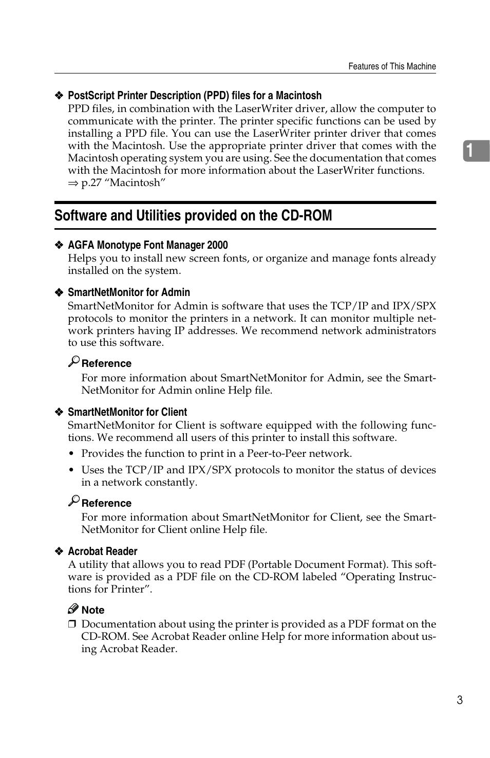 Software and utilities provided on the cd-rom | Savin 1013 User Manual | Page 11 / 90