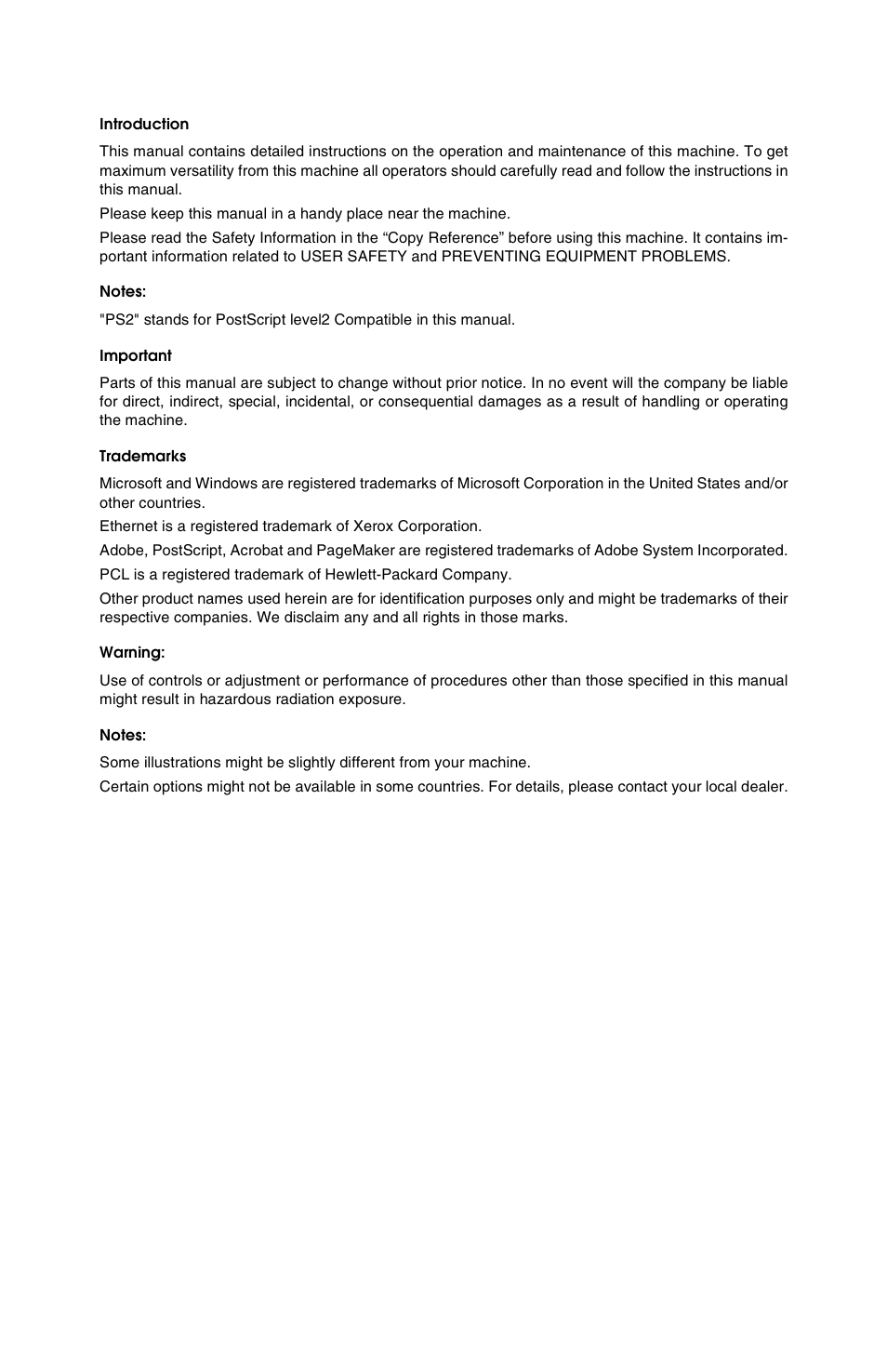 Savin 1013 User Manual | Page 2 / 90