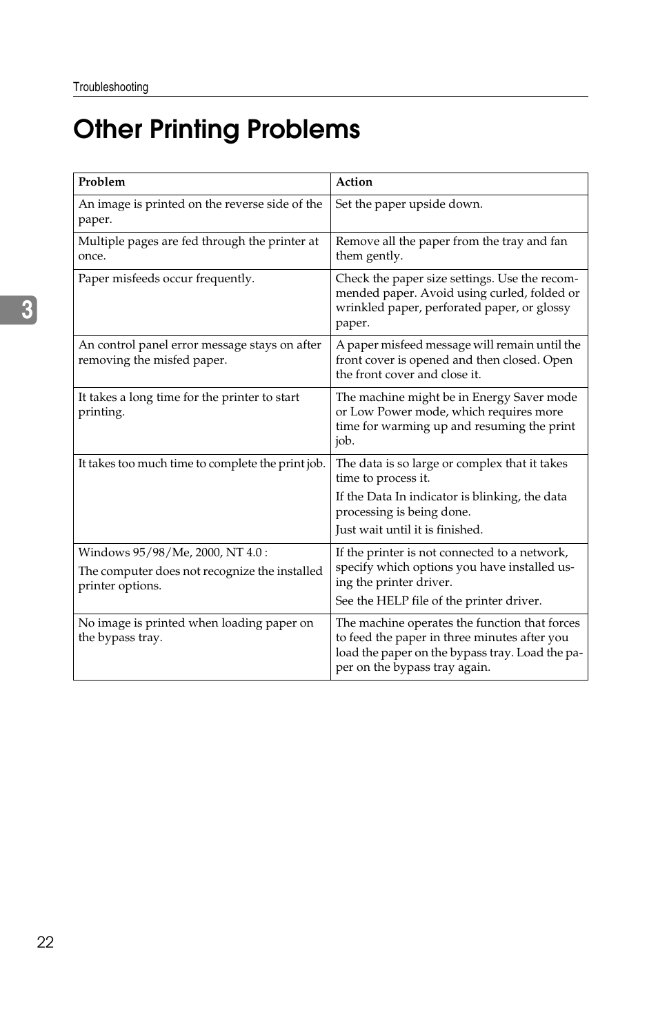 3other printing problems | Savin 1013 User Manual | Page 64 / 90