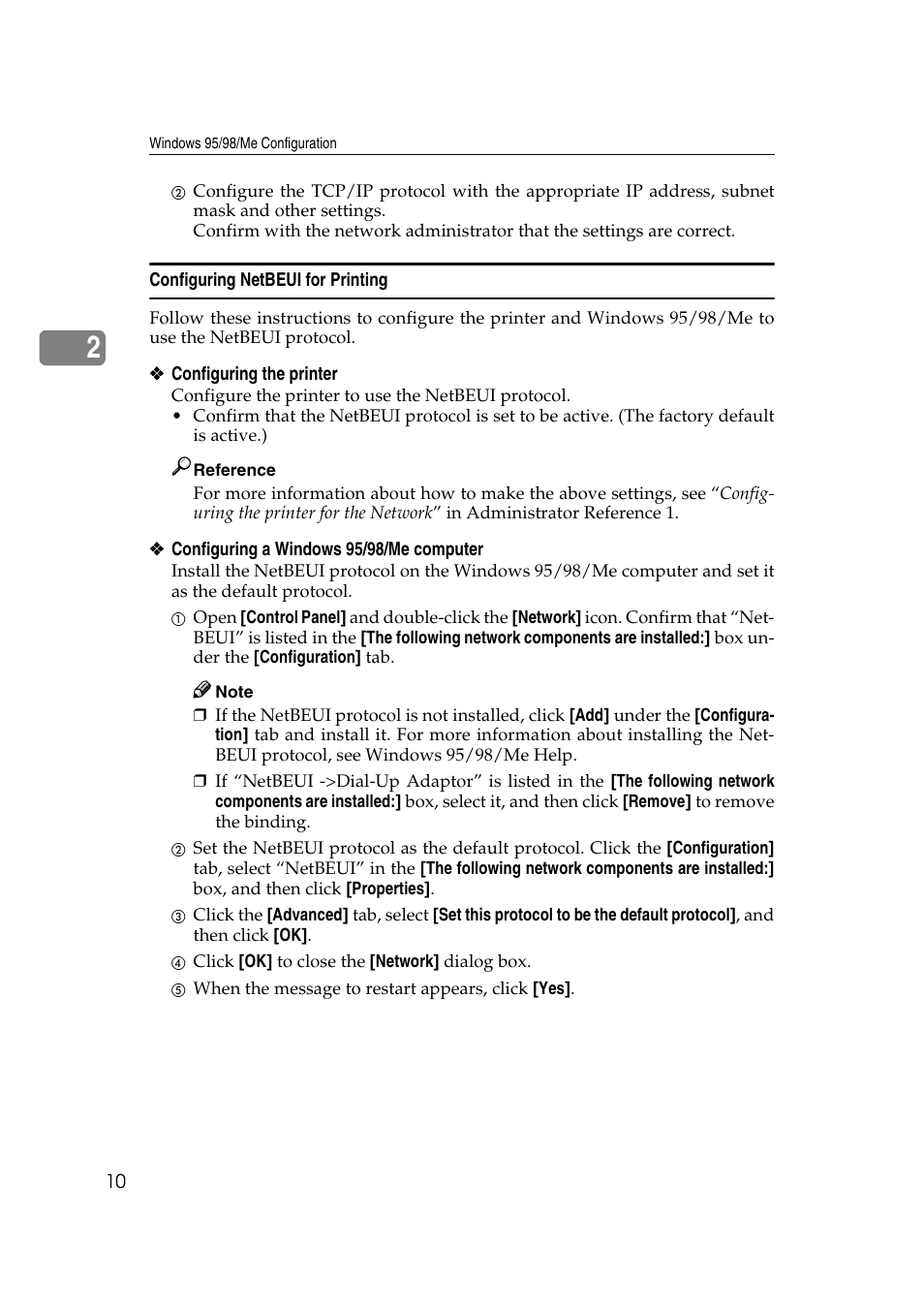 Configuring netbeui for printing | Savin SLP 38c SLP38C User Manual | Page 16 / 54