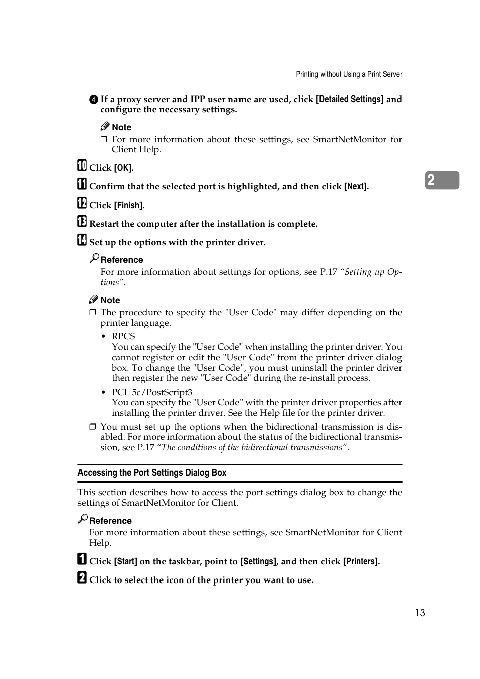 Accessing the port settings dialog box | Savin SLP 38c SLP38C User Manual | Page 19 / 54