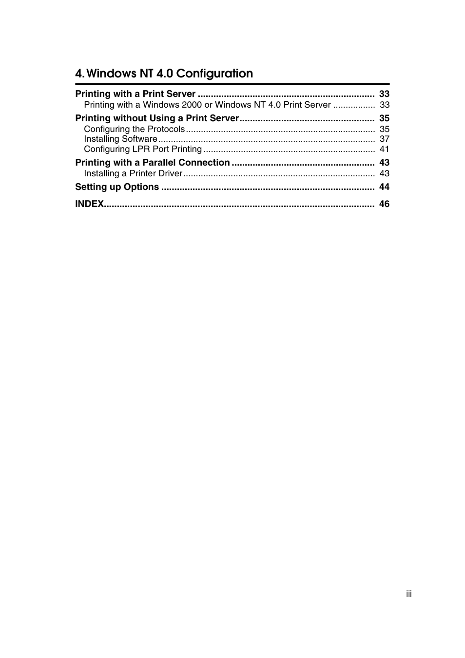 Windows nt 4.0 configuration | Savin SLP 38c SLP38C User Manual | Page 5 / 54
