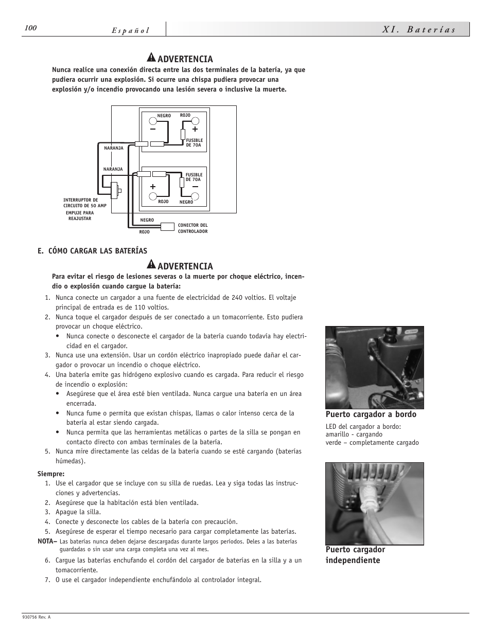 Advertencia | Sunrise Medical Aspire F11 User Manual | Page 101 / 108