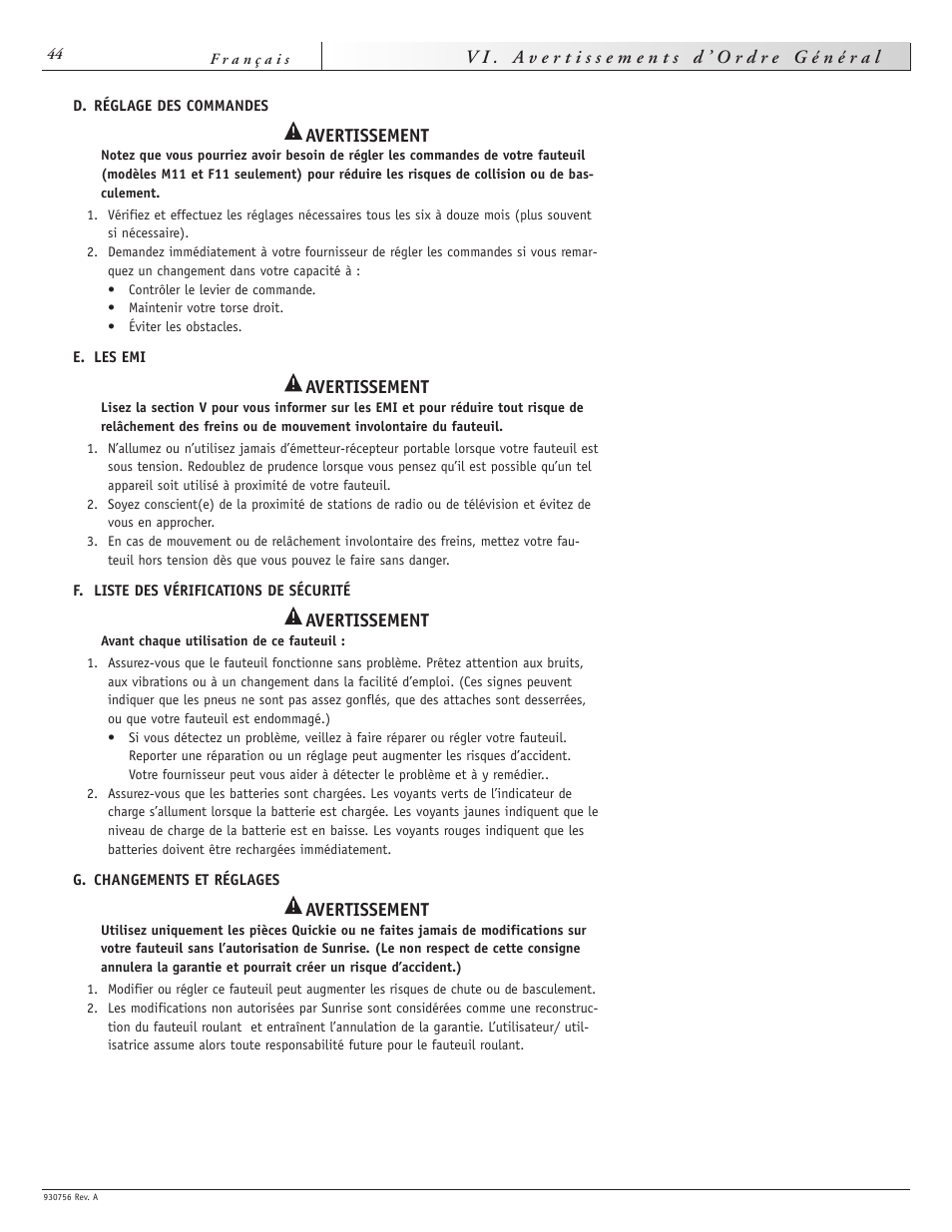 Sunrise Medical Aspire F11 User Manual | Page 45 / 108