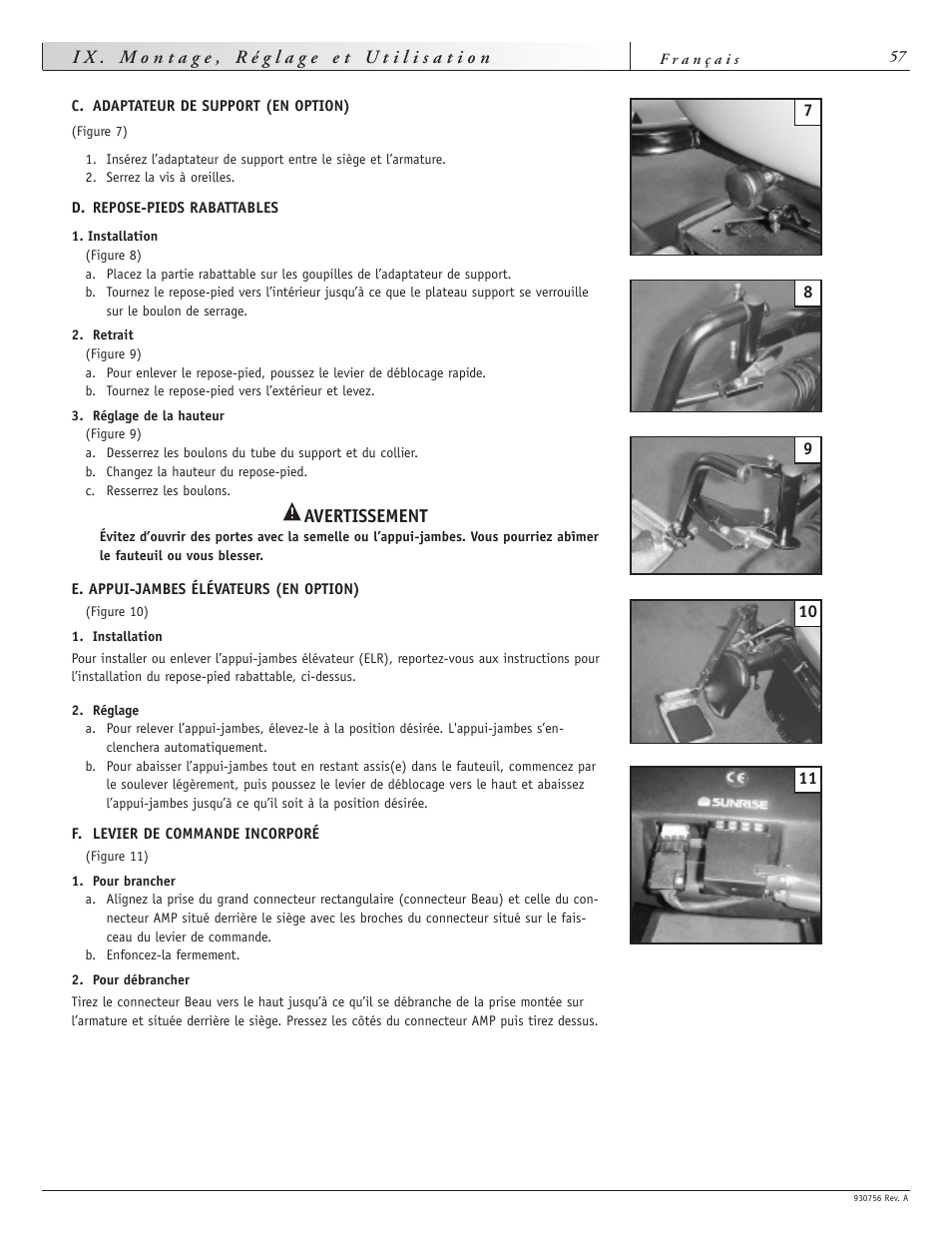 Sunrise Medical Aspire F11 User Manual | Page 58 / 108