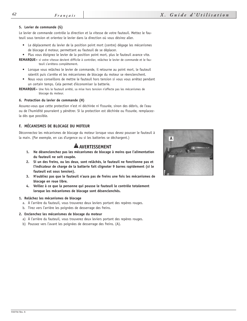 Avertissement | Sunrise Medical Aspire F11 User Manual | Page 63 / 108