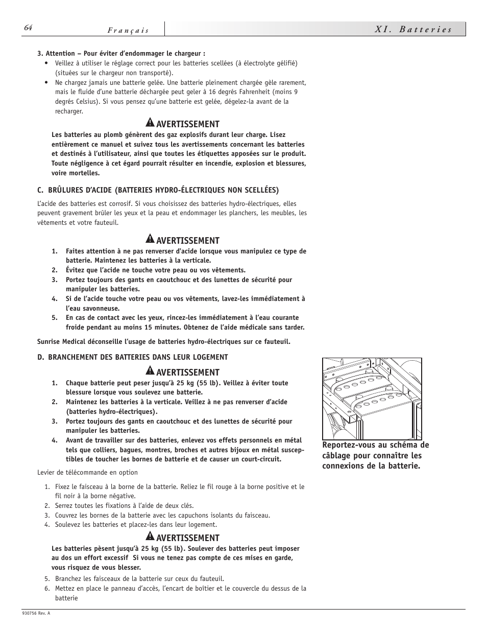 Avertissement | Sunrise Medical Aspire F11 User Manual | Page 65 / 108