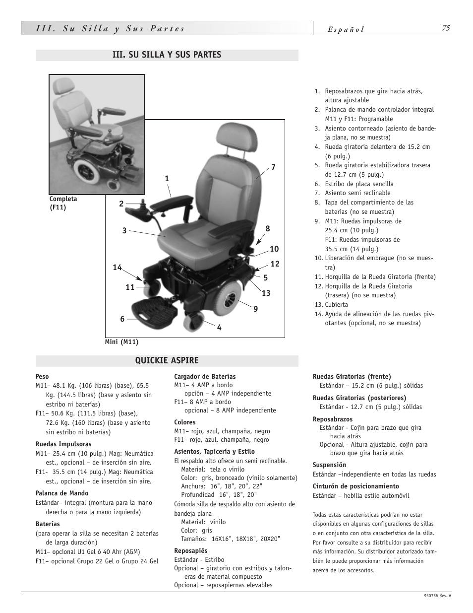 Sunrise Medical Aspire F11 User Manual | Page 76 / 108