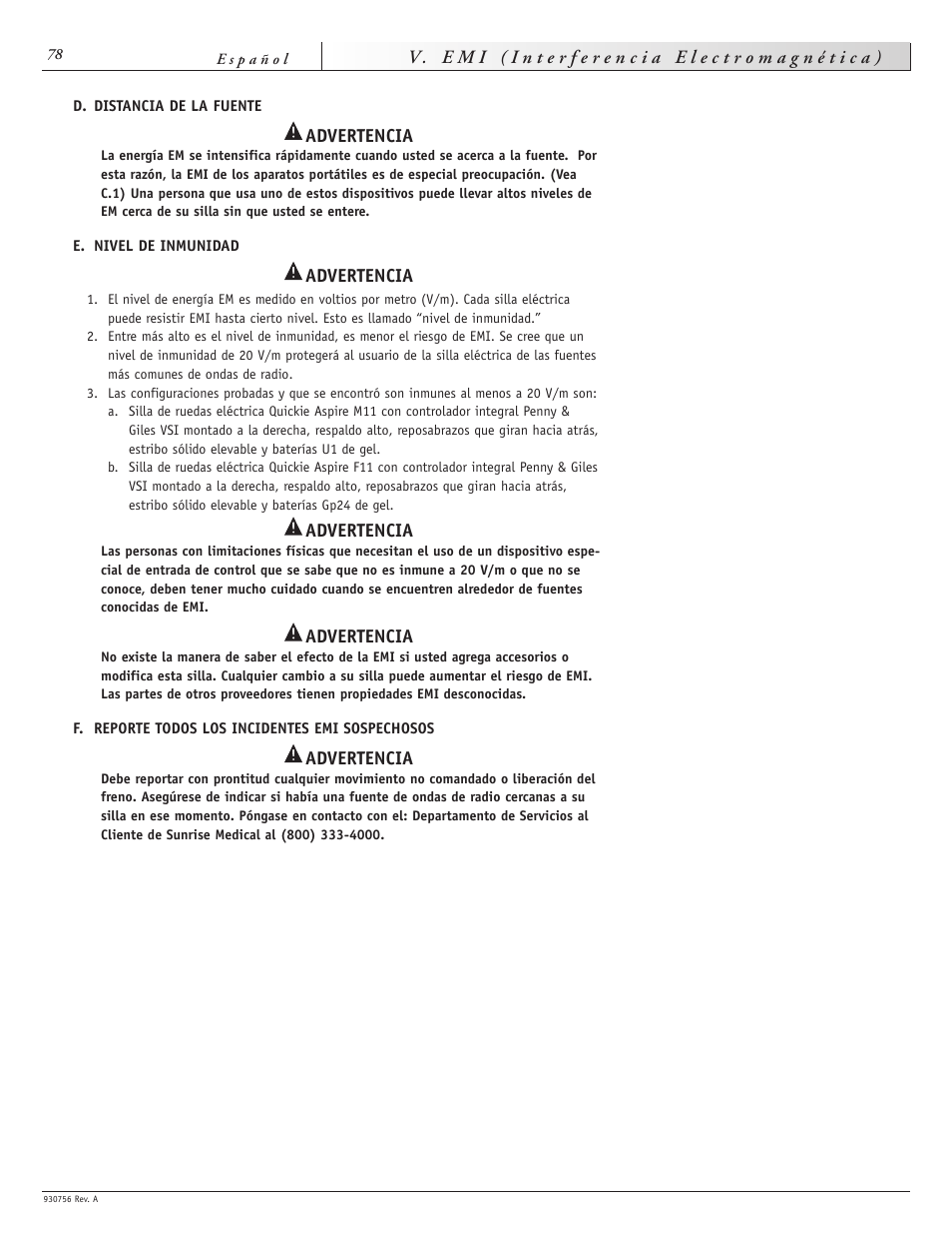 Sunrise Medical Aspire F11 User Manual | Page 79 / 108