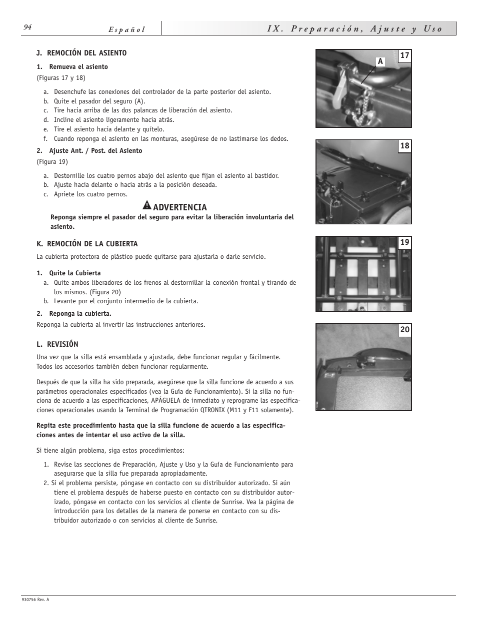 Sunrise Medical Aspire F11 User Manual | Page 95 / 108