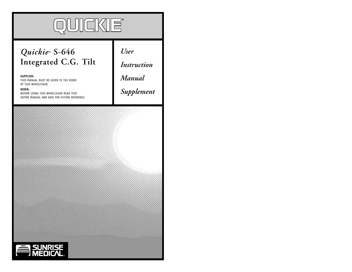 Sunrise Medical Quickie S-646 User Manual | 9 pages