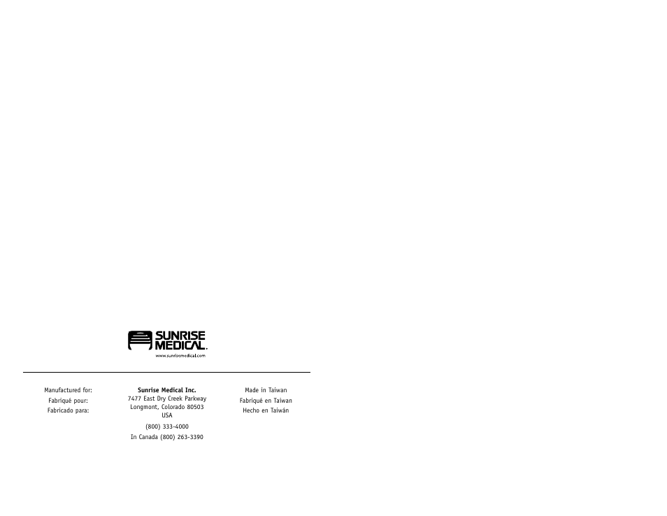 Sunrise Medical Component Mobility System IC-5140 User Manual | Page 3 / 3