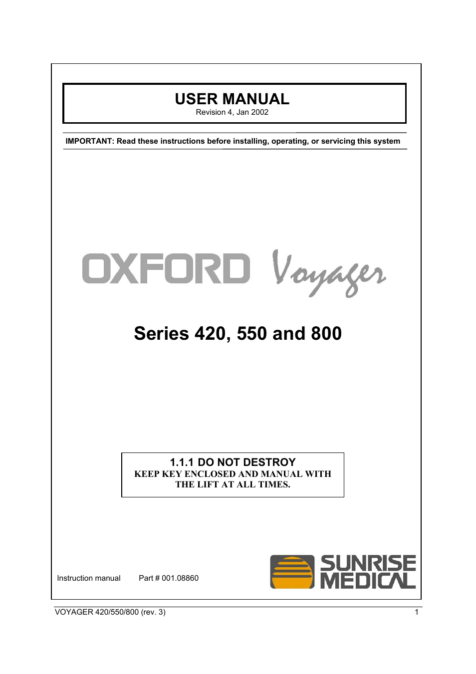 Sunrise Medical Series 550 User Manual | 26 pages