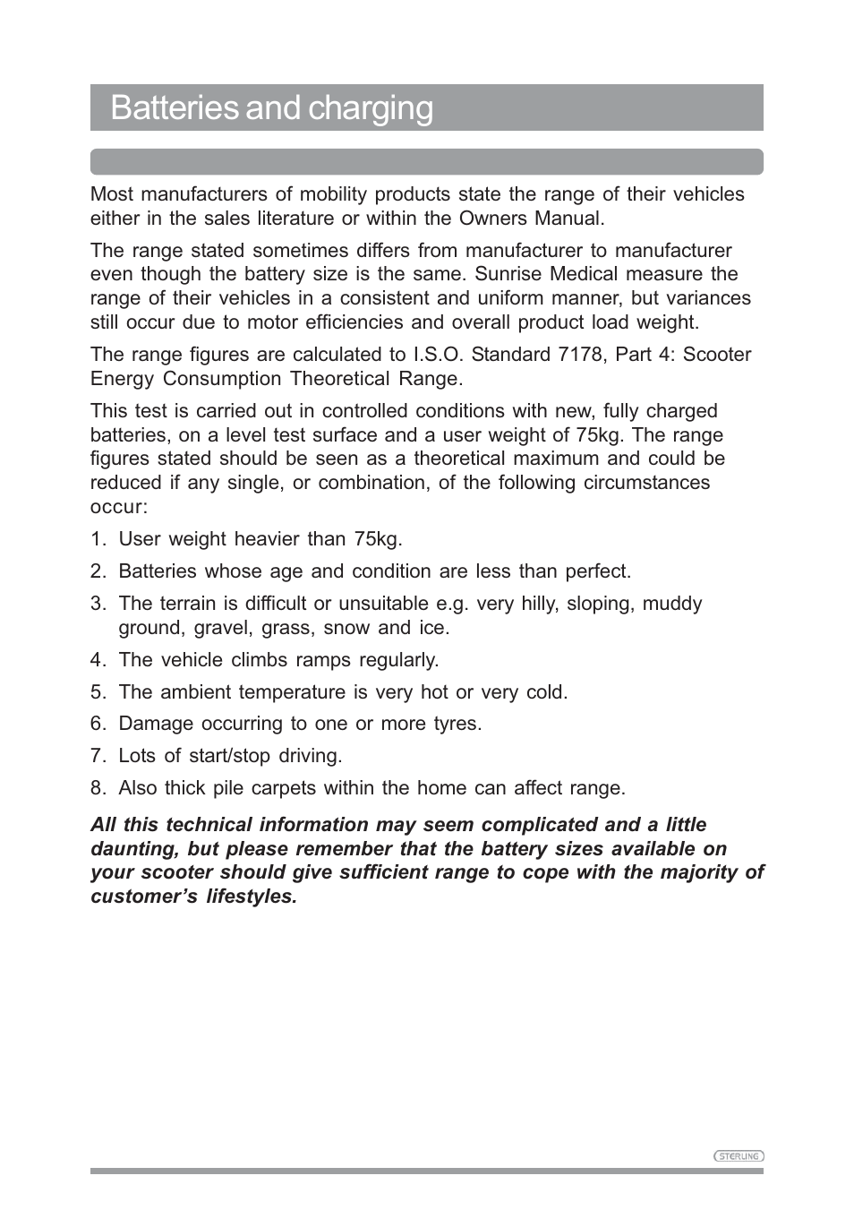 Batteries and charging | Sunrise Medical SAPPHIRE 3 User Manual | Page 30 / 39