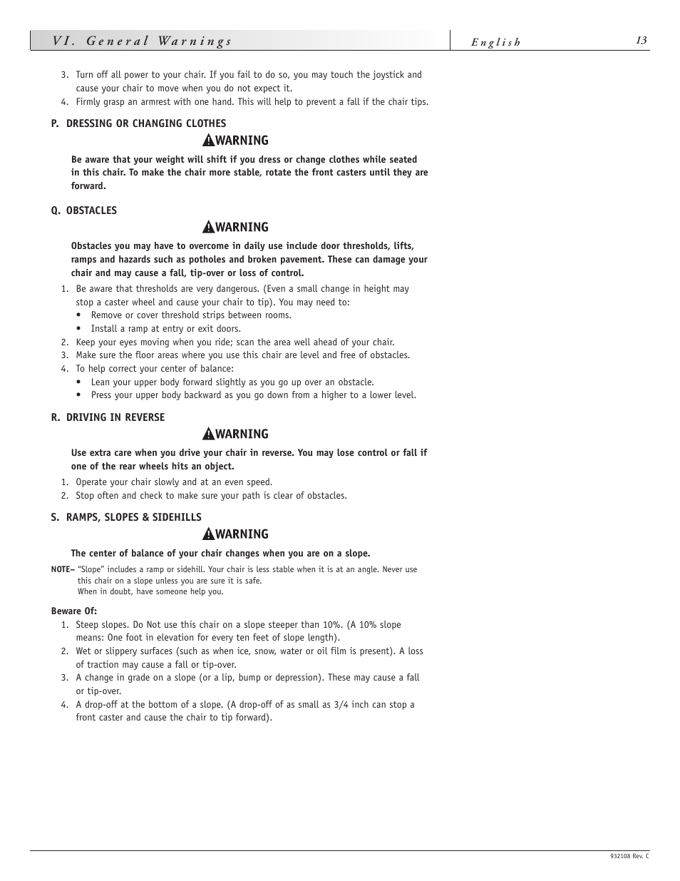Sunrise Medical QUICKIE S-11 User Manual | Page 13 / 34