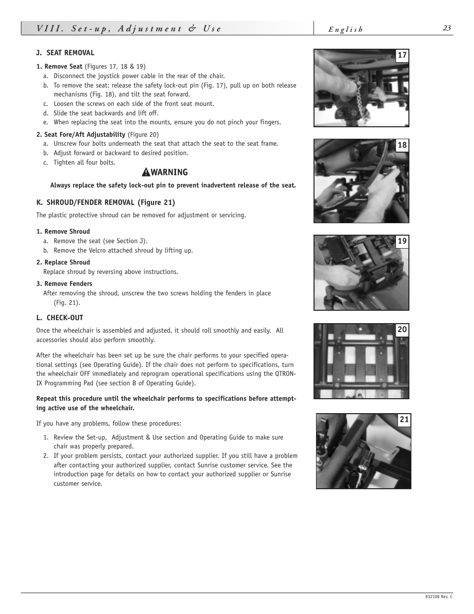 Sunrise Medical QUICKIE S-11 User Manual | Page 23 / 34
