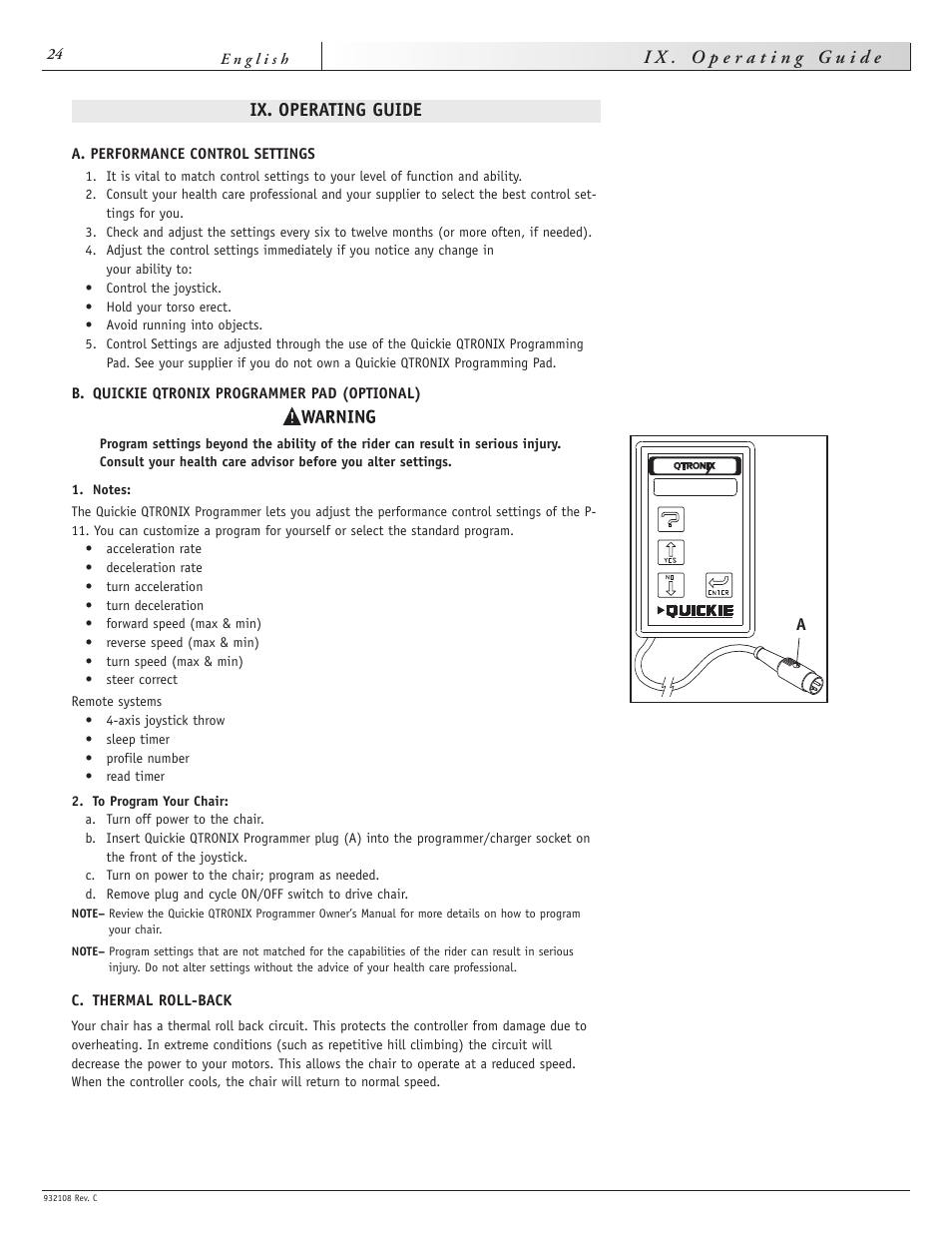 Sunrise Medical QUICKIE S-11 User Manual | Page 24 / 34