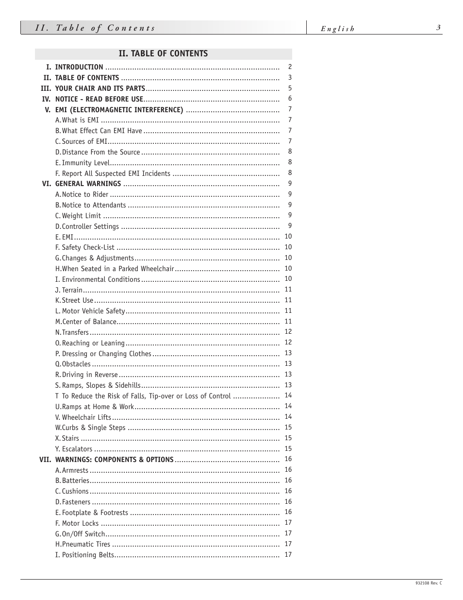 Sunrise Medical QUICKIE S-11 User Manual | Page 3 / 34
