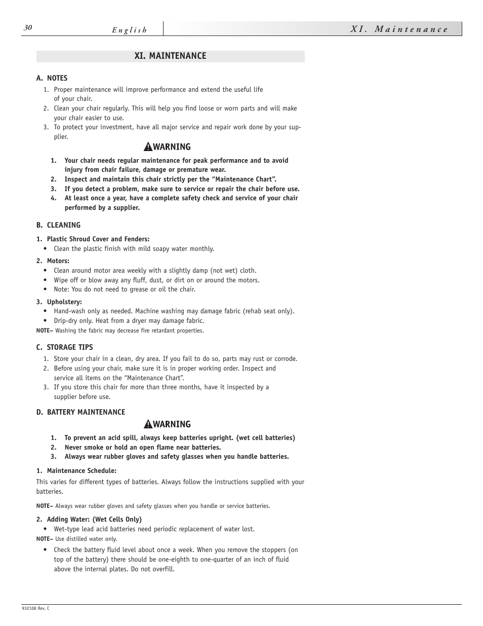 Sunrise Medical QUICKIE S-11 User Manual | Page 30 / 34