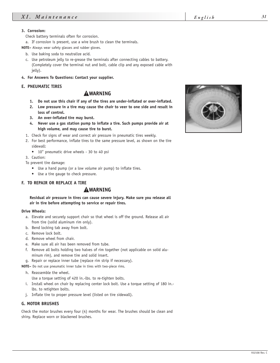 Sunrise Medical QUICKIE S-11 User Manual | Page 31 / 34