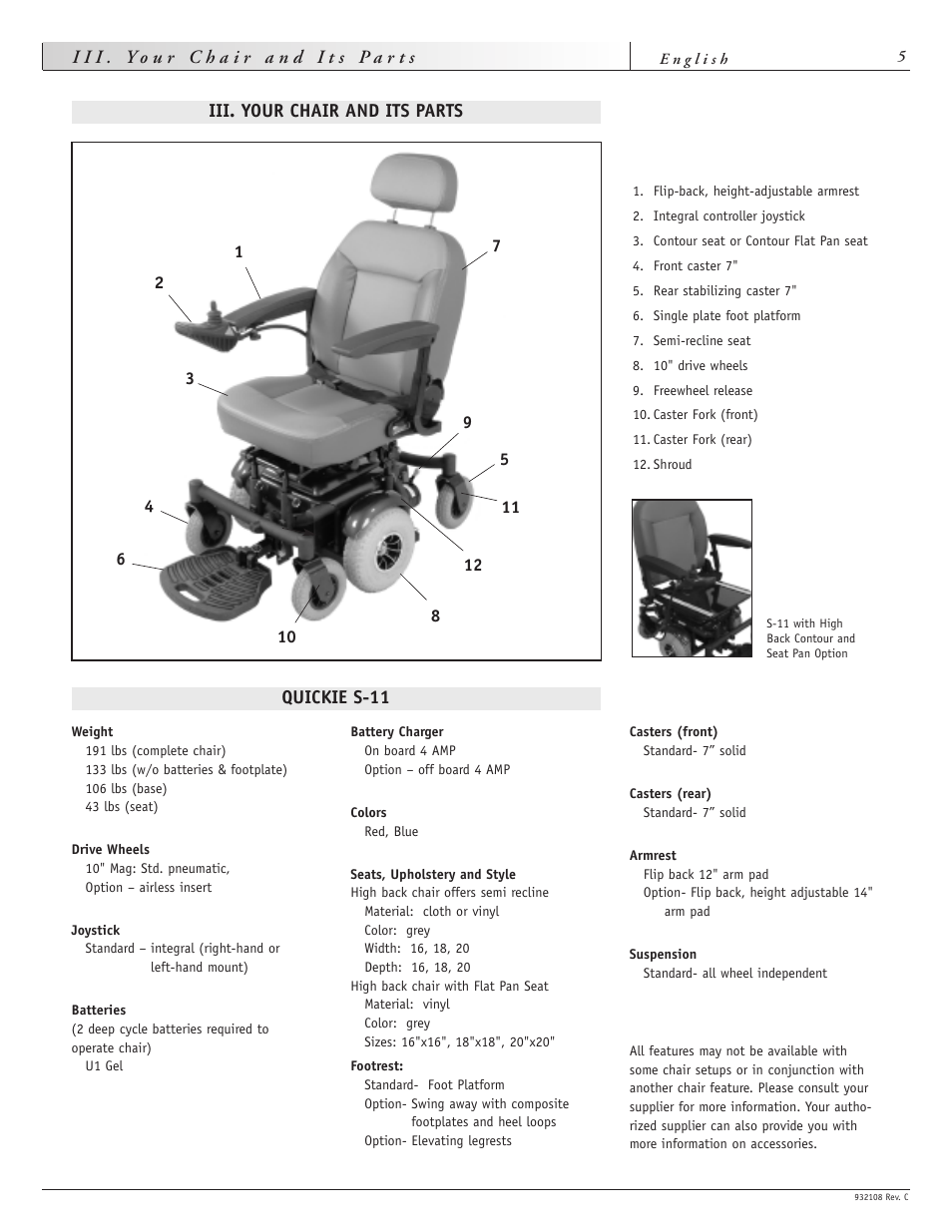 Sunrise Medical QUICKIE S-11 User Manual | Page 5 / 34