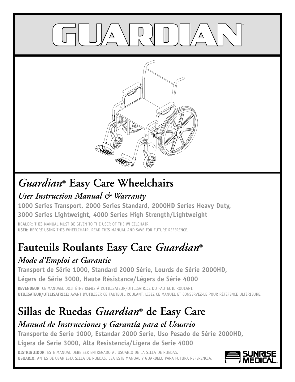 Sunrise Medical 2000 Series User Manual | 88 pages