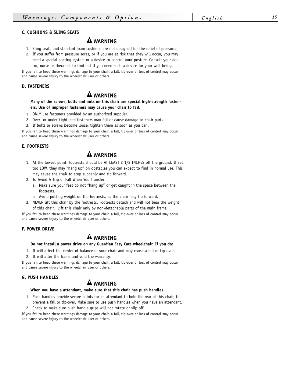 Sunrise Medical 2000 Series User Manual | Page 15 / 88