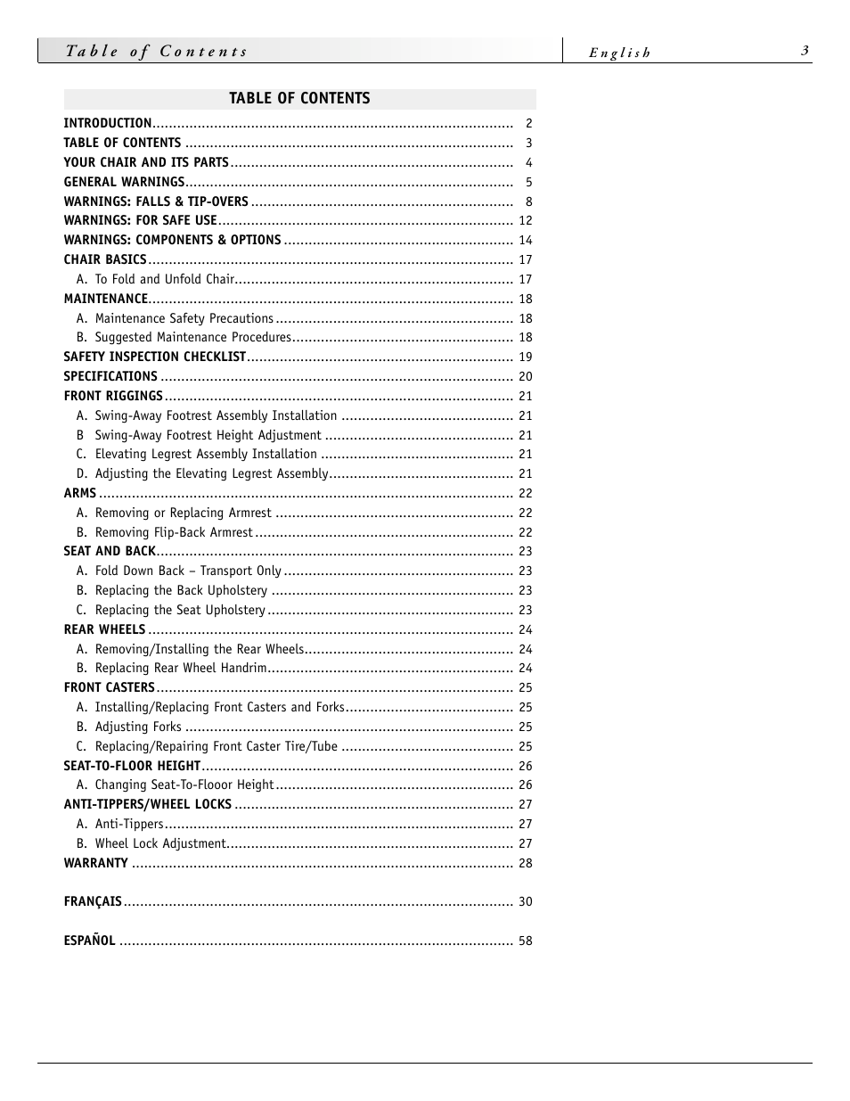 Sunrise Medical 2000 Series User Manual | Page 3 / 88