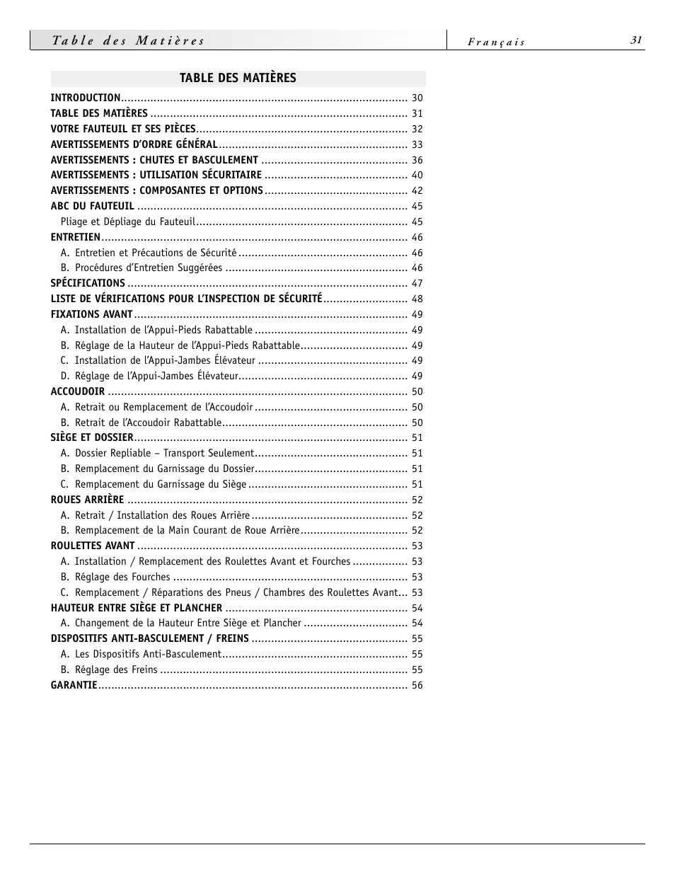 Sunrise Medical 2000 Series User Manual | Page 31 / 88