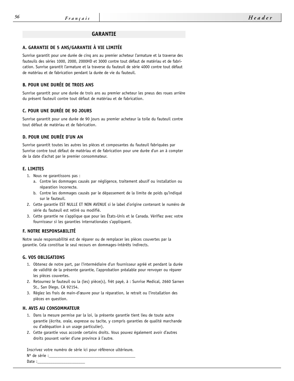 Sunrise Medical 2000 Series User Manual | Page 56 / 88