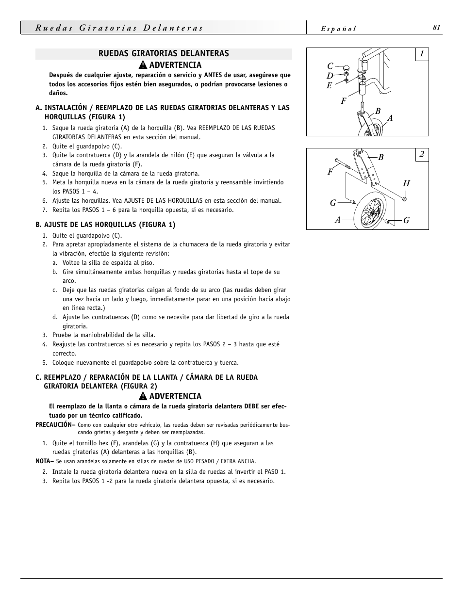 Sunrise Medical 2000 Series User Manual | Page 81 / 88