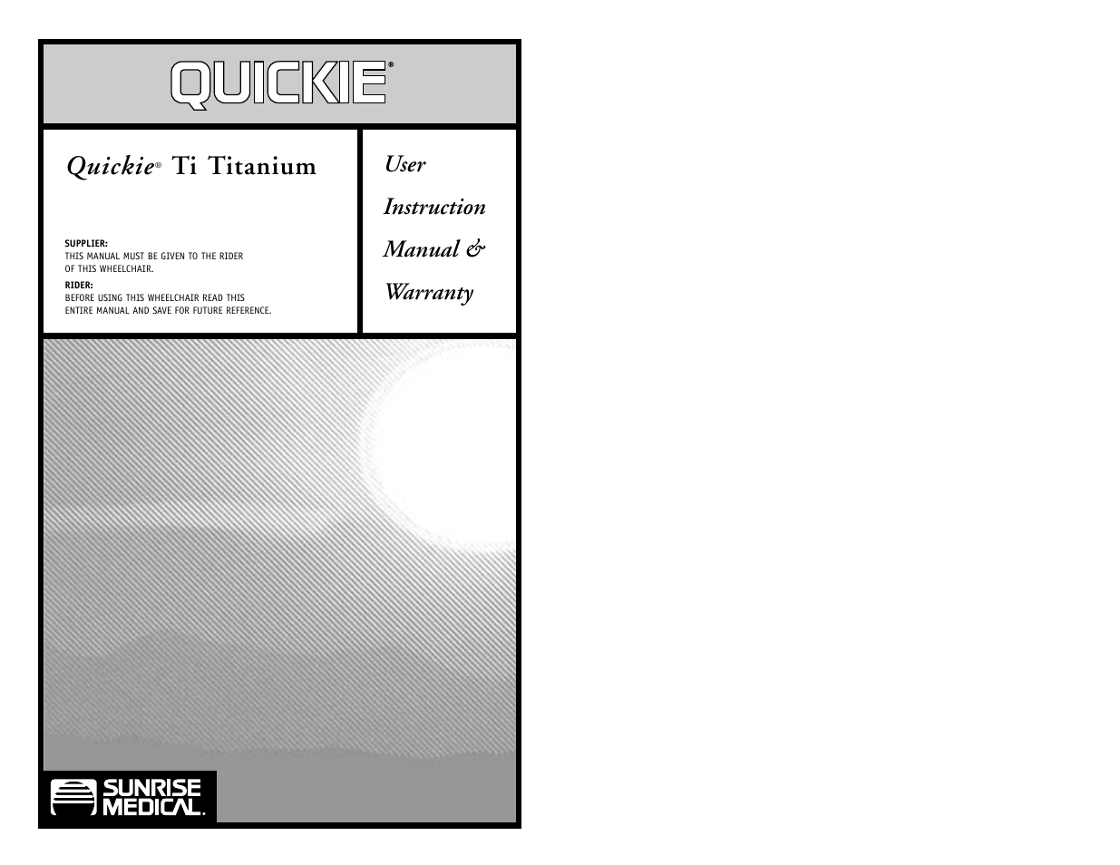 Sunrise Medical Quickie Ti Titanium User Manual | 23 pages