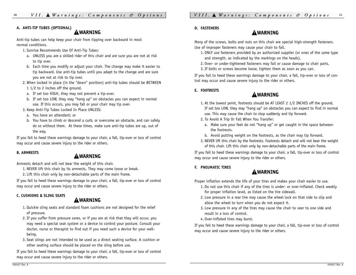 Sunrise Medical Quickie M6 User Manual | Page 11 / 21